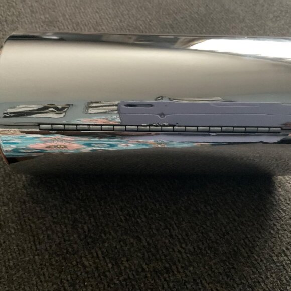 Neiman Marcus Silver Acrylic Cylindrical Clutch Bag with Detachable Chain - Picture 6 of 6